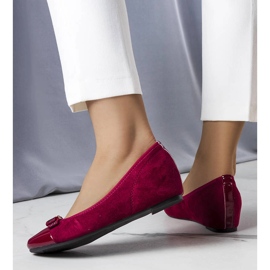 Ballerines bordeaux à talon compensé d'intérieur Cailot rouge 1