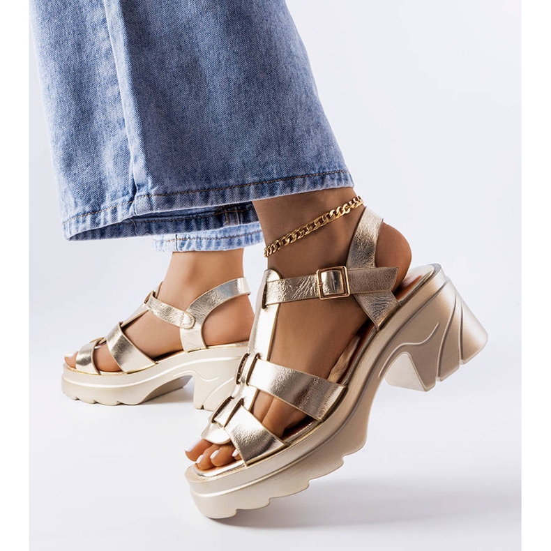 BM Sandales à talon aiguille or Sunset d'or 2