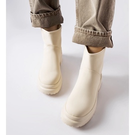 Inna Bottines Clotilde isolées en caoutchouc beige 2