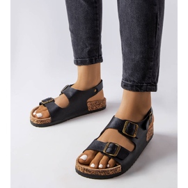 Sandales en liège noir avec boucles de Lee Cooper LCW-22-35-1163L le noir 1
