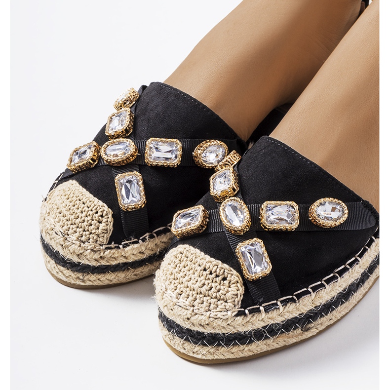 Espadrilles noires avec zircon cubique Taimi 2