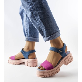 Sandales Big Star roses et bleues LL276034 1