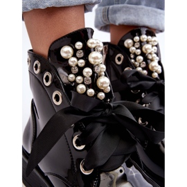 Bottines Laquées Décorées Noir Sirdre 1