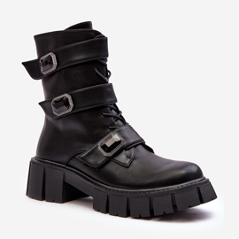 Bottes de travail en cuir pour femmes noires S.Barski MR870-62 1