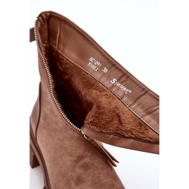 PS1 Bottines en daim à la mode pour femmes, beige foncé, Kandell 2