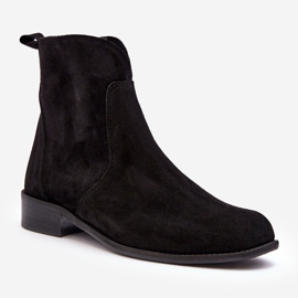 Bottes femme en daim avec fermeture éclair noir Nicole 2829 le noir 1