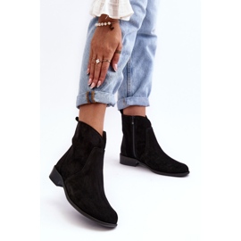 Bottes femme en daim avec fermeture éclair noir Nicole 2829 le noir 2