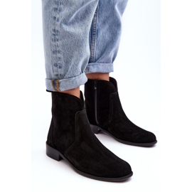 Bottes femme en daim avec fermeture éclair noir Nicole 2829 le noir 4
