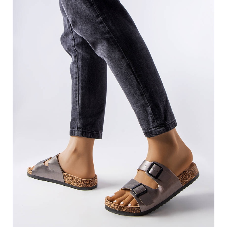 Sliders en liège gris avec boucles de Lee Cooper LCW-22-35-1153L 1