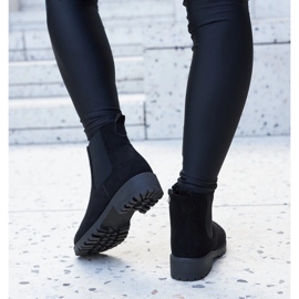 Bottines Sabre isolées en éco-daim noires le noir 2
