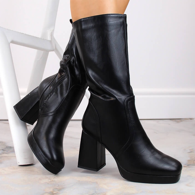 Bottines femme à talons hauts avec élastique, isolées noir Jezzi RMR2288-5 le noir 1