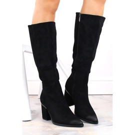 Santiags isolées femme en daim, noir Potocki SZ12247 le noir 3