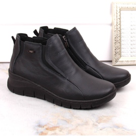 Bottines compensées en cuir pour femme, confortables et isolées, noires Helios 552 le noir 5