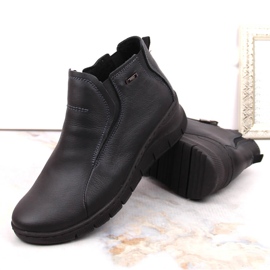Bottines compensées en cuir pour femme, confortables et isolées, noires Helios 552 le noir 7