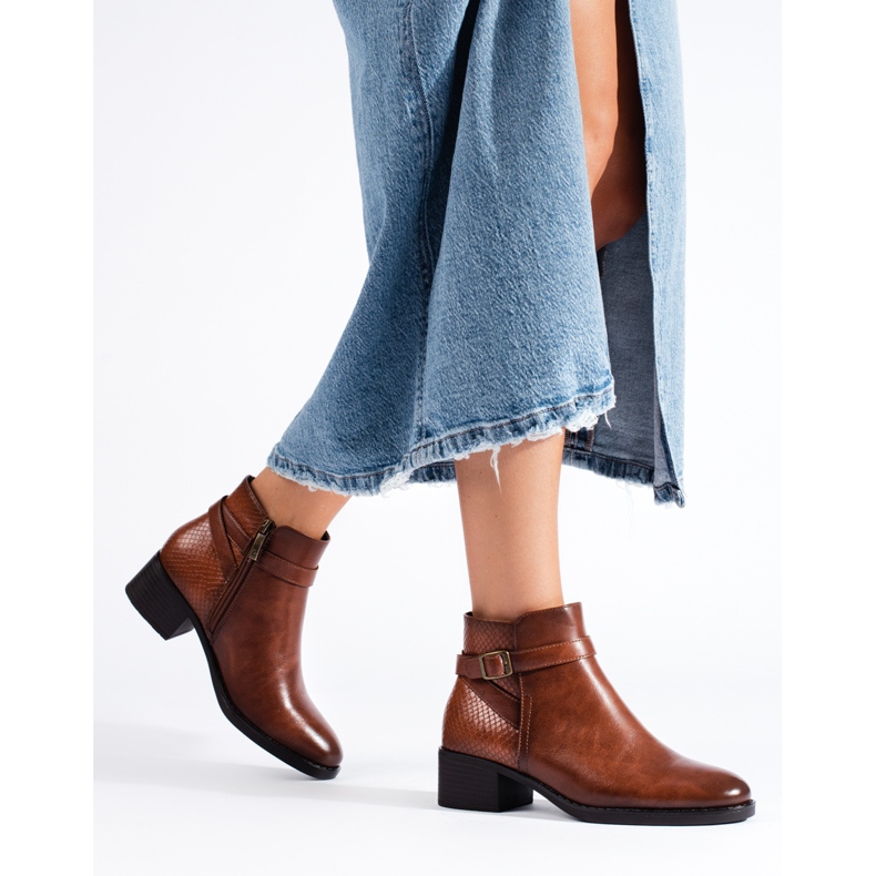 W. Potocki Bottines à talons hauts femme Potocki noires brun 2