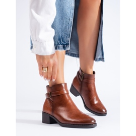 W. Potocki Bottines à talons hauts femme Potocki noires brun 1