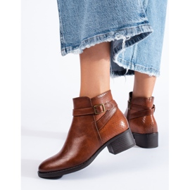 W. Potocki Bottines à talons hauts femme Potocki noires brun 3