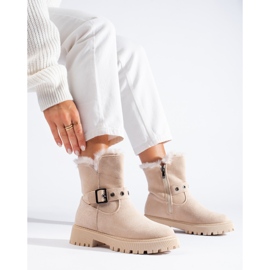 Bottines de neige beiges avec boucle Vinceza 1
