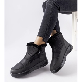 Bottes de neige isolées Judithe noires avec fermeture éclair 1