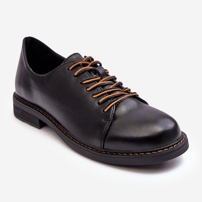 Vinceza Chaussures à lacets en cuir pour femme Noir Nakera 1