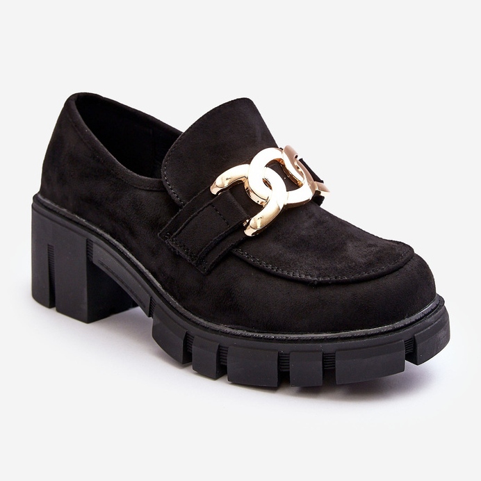 Vinceza Chaussures pour femmes en daim avec décoration, rullenes noires 1
