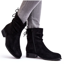 PE1 Bottines Plates En Daim Pour Femme Noir Keresa le noir 9