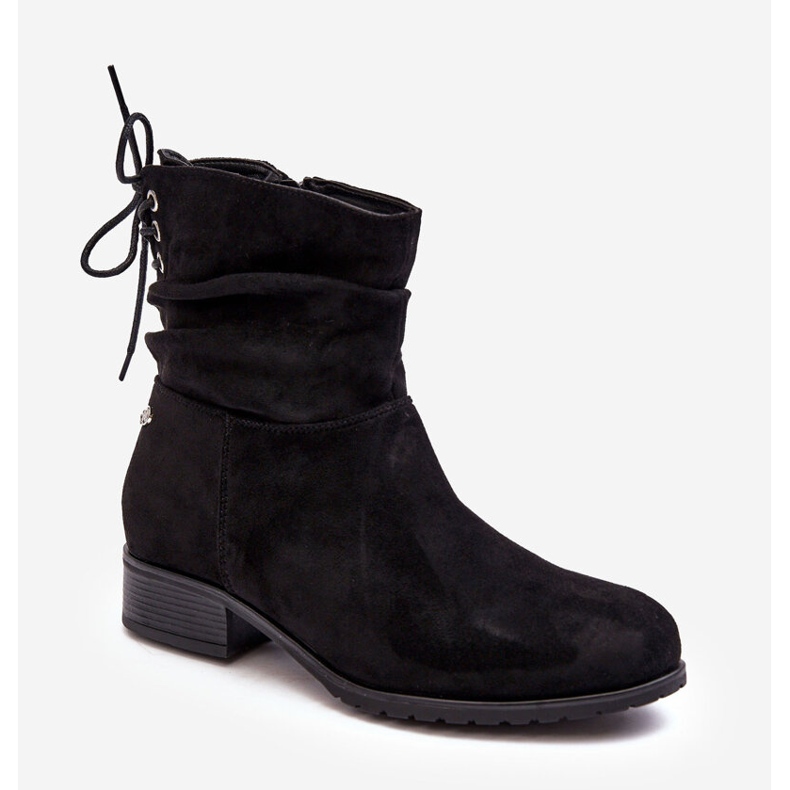 PE1 Bottines Plates En Daim Pour Femme Noir Keresa le noir 1