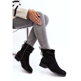 PE1 Bottines Plates En Daim Pour Femme Noir Keresa le noir 8