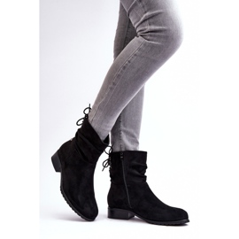 PE1 Bottines Plates En Daim Pour Femme Noir Keresa le noir 3