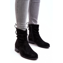 PE1 Bottines Plates En Daim Pour Femme Noir Keresa le noir 6