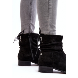 PE1 Bottines Plates En Daim Pour Femme Noir Keresa le noir 5