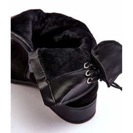 PE1 Bottines Plates En Daim Pour Femme Noir Keresa le noir 2