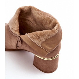 PE1 Bottes à talons hauts en daim pour femmes Beige Mebassa 2