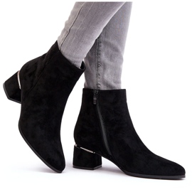 PE1 Bottes à talons hauts en daim pour femmes noires Mebassa le noir 7