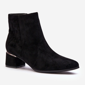 PE1 Bottes à talons hauts en daim pour femmes noires Mebassa le noir 1