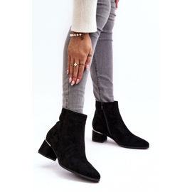 PE1 Bottes à talons hauts en daim pour femmes noires Mebassa le noir 4