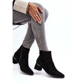 PE1 Bottes à talons hauts en daim pour femmes noires Mebassa le noir 6