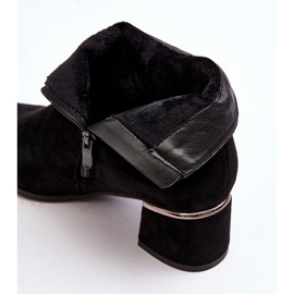 PE1 Bottes à talons hauts en daim pour femmes noires Mebassa 2