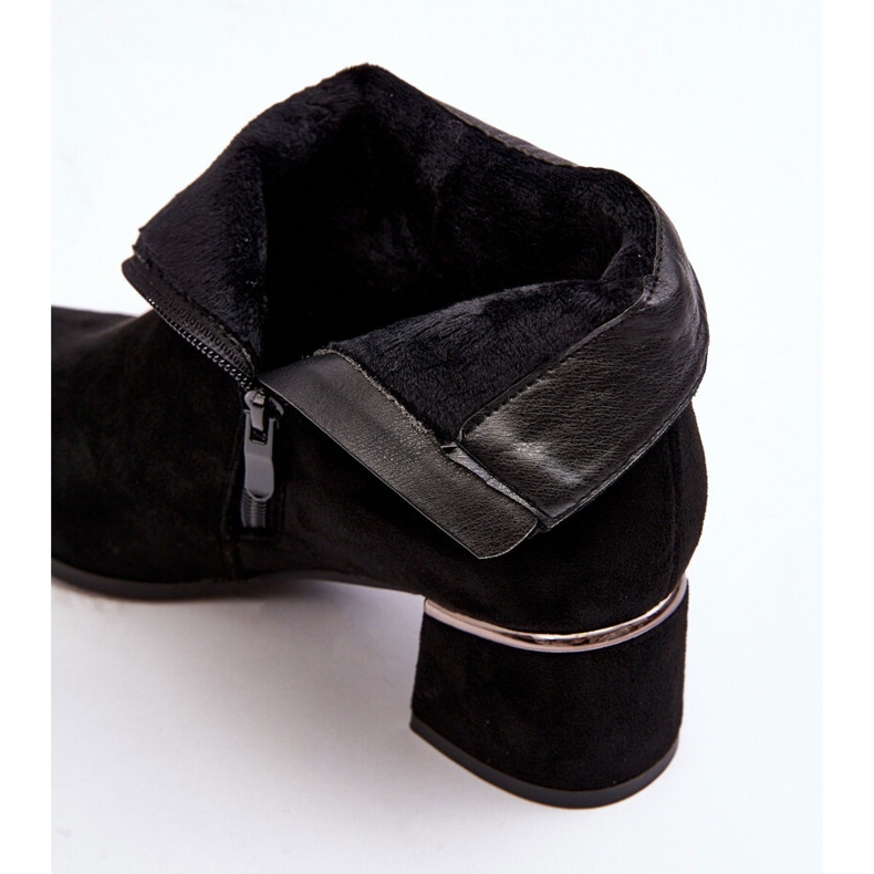 PE1 Bottes à talons hauts en daim pour femmes noires Mebassa le noir 2