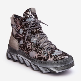 Bottines Chaudes Femme En Cuir Maciejka 06146-03 Gris noir 1