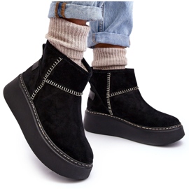 Bottes de neige en daim pour femmes Maciejka 06257-01 Noir le noir 9