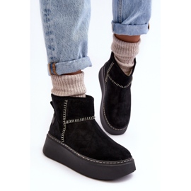Bottes de neige en daim pour femmes Maciejka 06257-01 Noir le noir 1