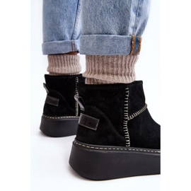 Bottes de neige en daim pour femmes Maciejka 06257-01 Noir le noir 8