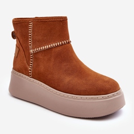 Bottes de neige en daim pour femmes Maciejka 06257-29 marron brun 4