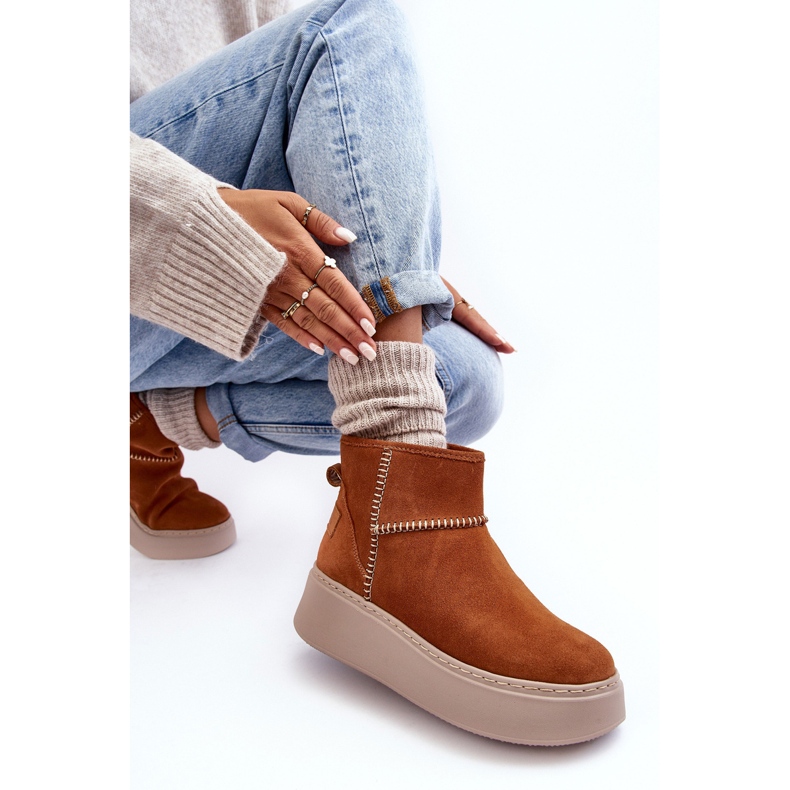 Bottes de neige en daim pour femmes Maciejka 06257-29 marron brun 2