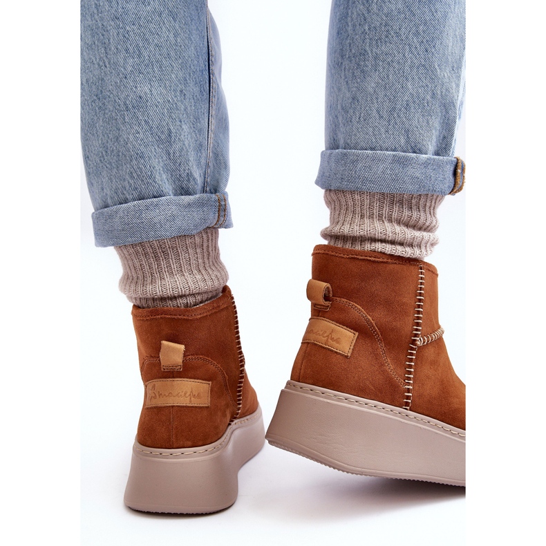 Bottes de neige en daim pour femmes Maciejka 06257-29 marron brun 1
