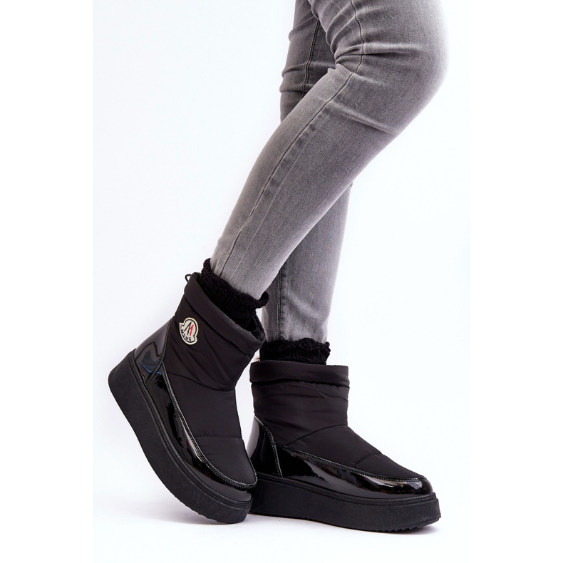 Bottes de neige à enfiler à plateforme pour femmes, noir Gattea 2