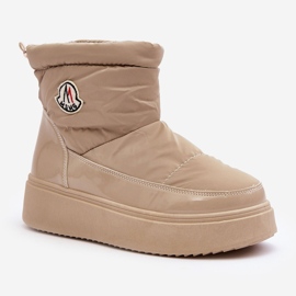 Bottes de neige à enfiler beiges Gattea pour femmes sur plateforme 1 Bottes de neige à enfiler beiges Gattea pour femmes sur plateforme 1