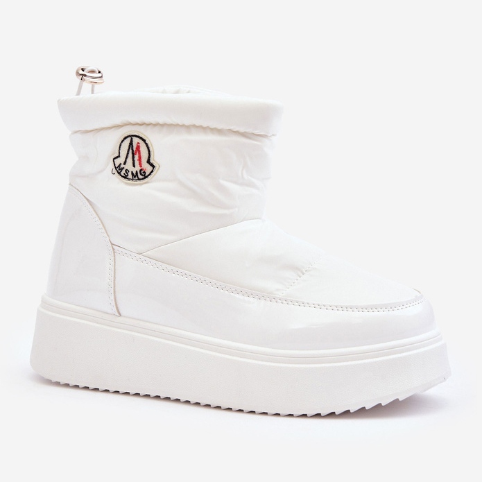 Bottes de neige à enfiler à plateforme pour femmes, blanc Gattea 1