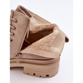 Bottines trappeuses beiges Apolosi pour femmes avec fermeture éclair 2